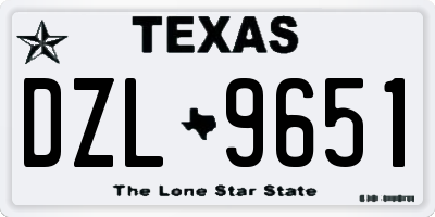 TX license plate DZL9651
