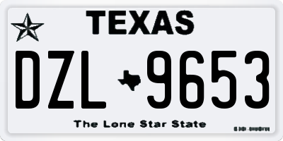TX license plate DZL9653