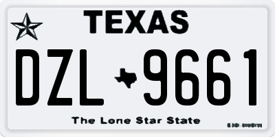 TX license plate DZL9661