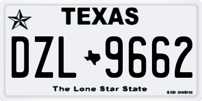 TX license plate DZL9662