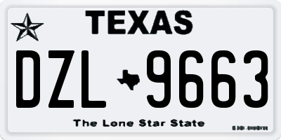 TX license plate DZL9663