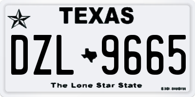 TX license plate DZL9665