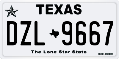 TX license plate DZL9667