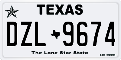 TX license plate DZL9674