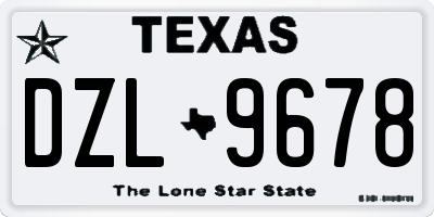TX license plate DZL9678