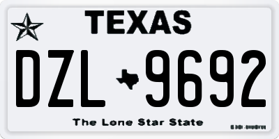 TX license plate DZL9692