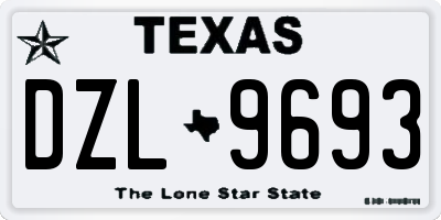 TX license plate DZL9693