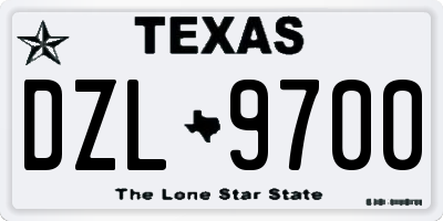 TX license plate DZL9700