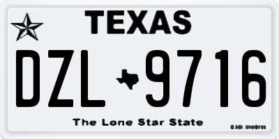 TX license plate DZL9716