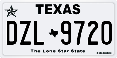 TX license plate DZL9720