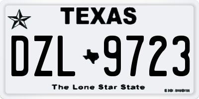 TX license plate DZL9723