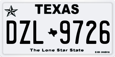 TX license plate DZL9726