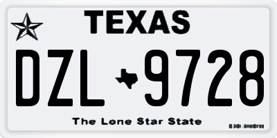 TX license plate DZL9728