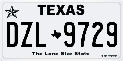 TX license plate DZL9729