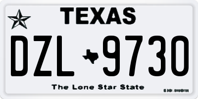 TX license plate DZL9730