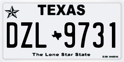 TX license plate DZL9731