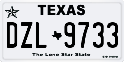 TX license plate DZL9733
