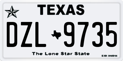 TX license plate DZL9735