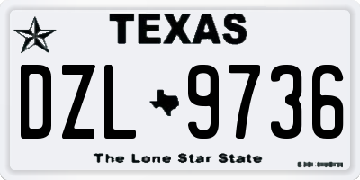 TX license plate DZL9736