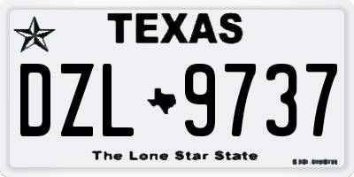 TX license plate DZL9737