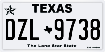 TX license plate DZL9738