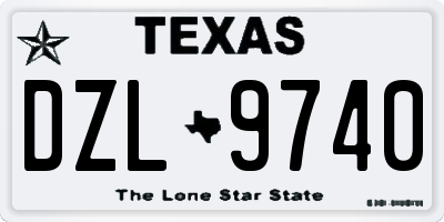 TX license plate DZL9740