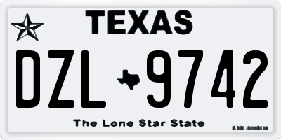 TX license plate DZL9742