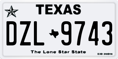 TX license plate DZL9743
