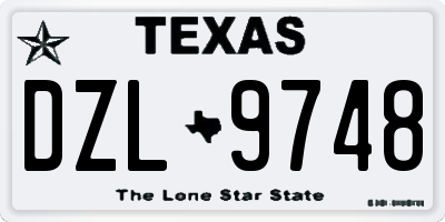 TX license plate DZL9748