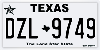 TX license plate DZL9749