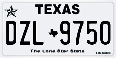 TX license plate DZL9750