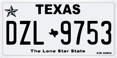 TX license plate DZL9753