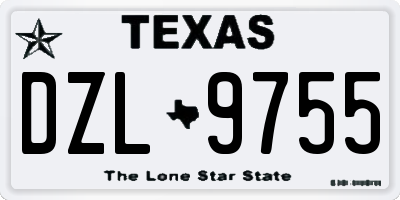 TX license plate DZL9755