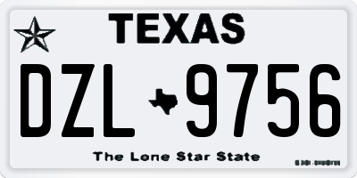 TX license plate DZL9756