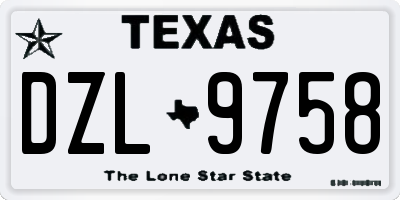 TX license plate DZL9758