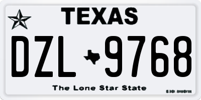 TX license plate DZL9768