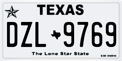 TX license plate DZL9769