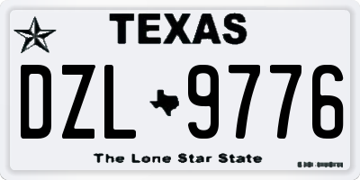 TX license plate DZL9776