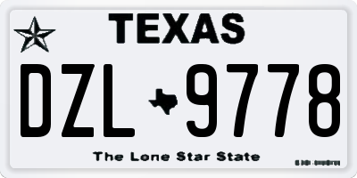 TX license plate DZL9778