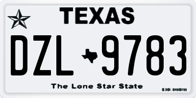 TX license plate DZL9783