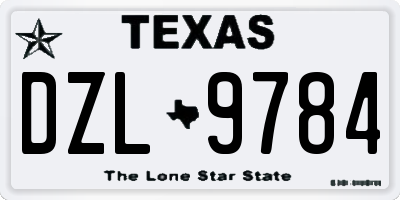 TX license plate DZL9784