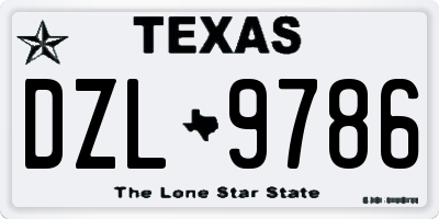 TX license plate DZL9786