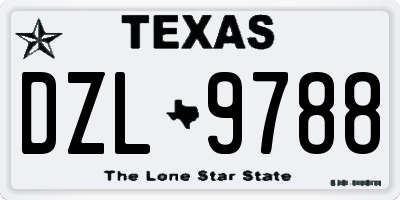 TX license plate DZL9788
