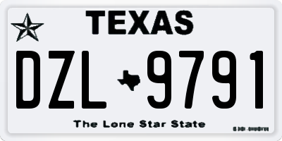 TX license plate DZL9791