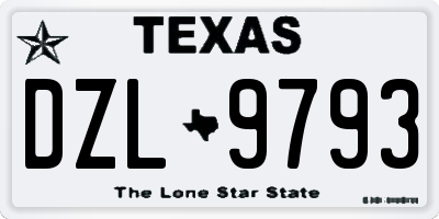 TX license plate DZL9793