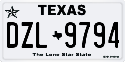 TX license plate DZL9794