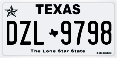 TX license plate DZL9798