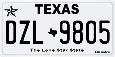 TX license plate DZL9805