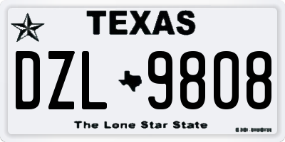 TX license plate DZL9808