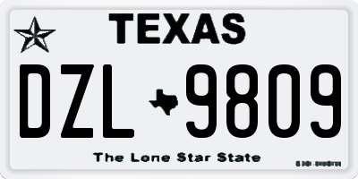 TX license plate DZL9809